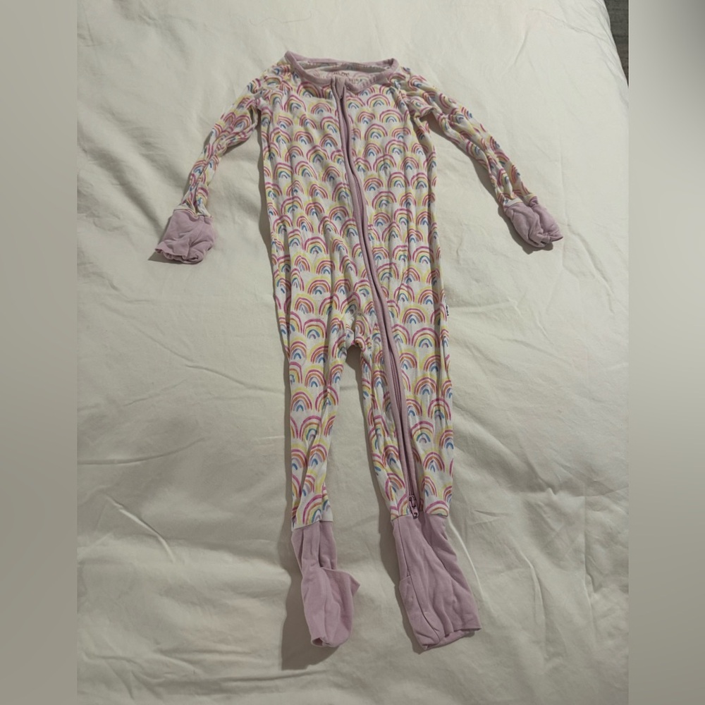 Little Sleepies pastel rainbow zippy 6-12 months